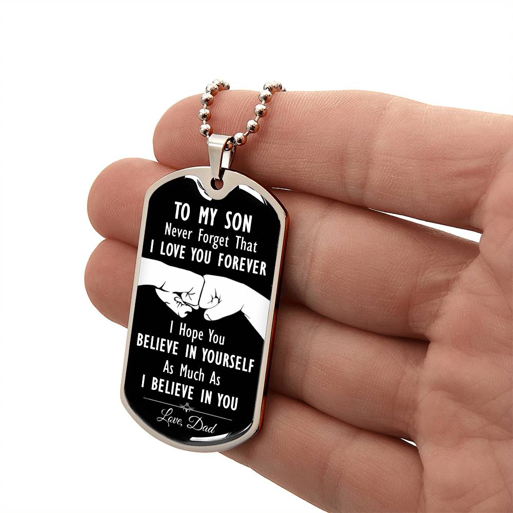 Dog Tag for Son from Dad - Luxury Military Necklace