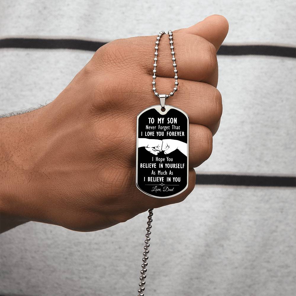 Dog Tag for Son from Dad - Luxury Military Necklace