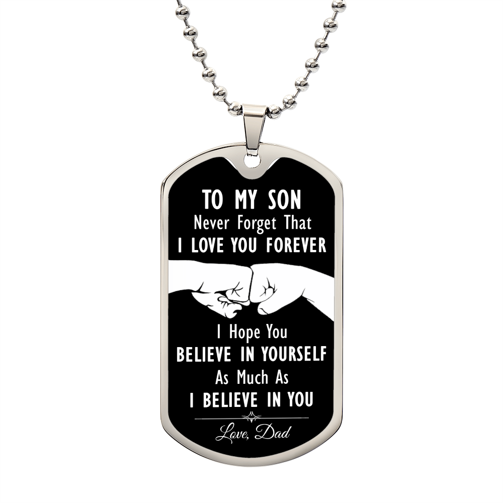 Dog Tag for Son from Dad - Luxury Military Necklace