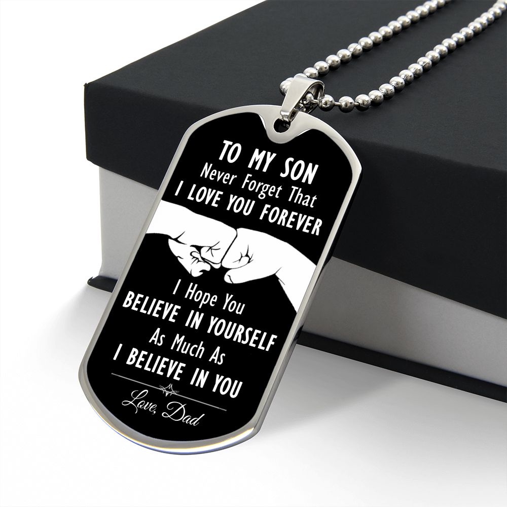 Dog Tag for Son from Dad - Luxury Military Necklace