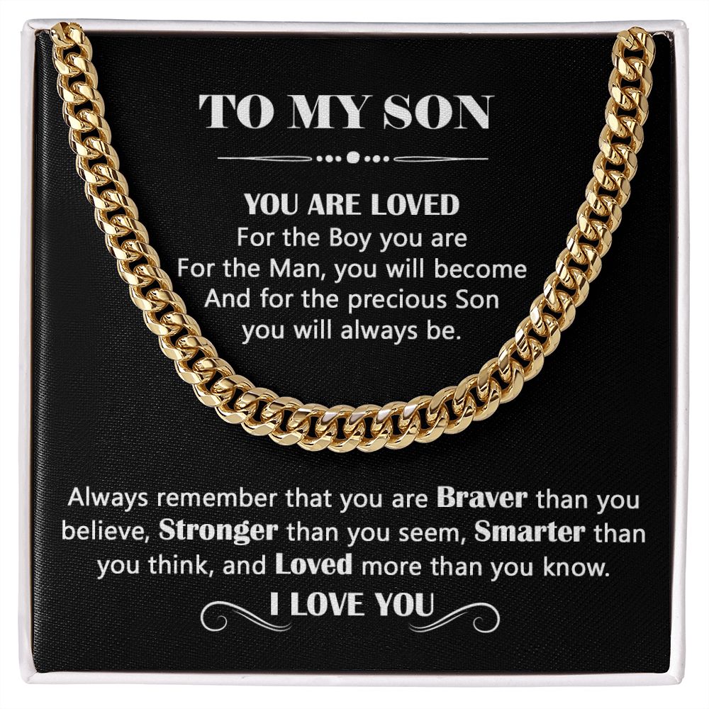 Gift  for Son - To My Son - You Are Loved - Cuban Link Chain