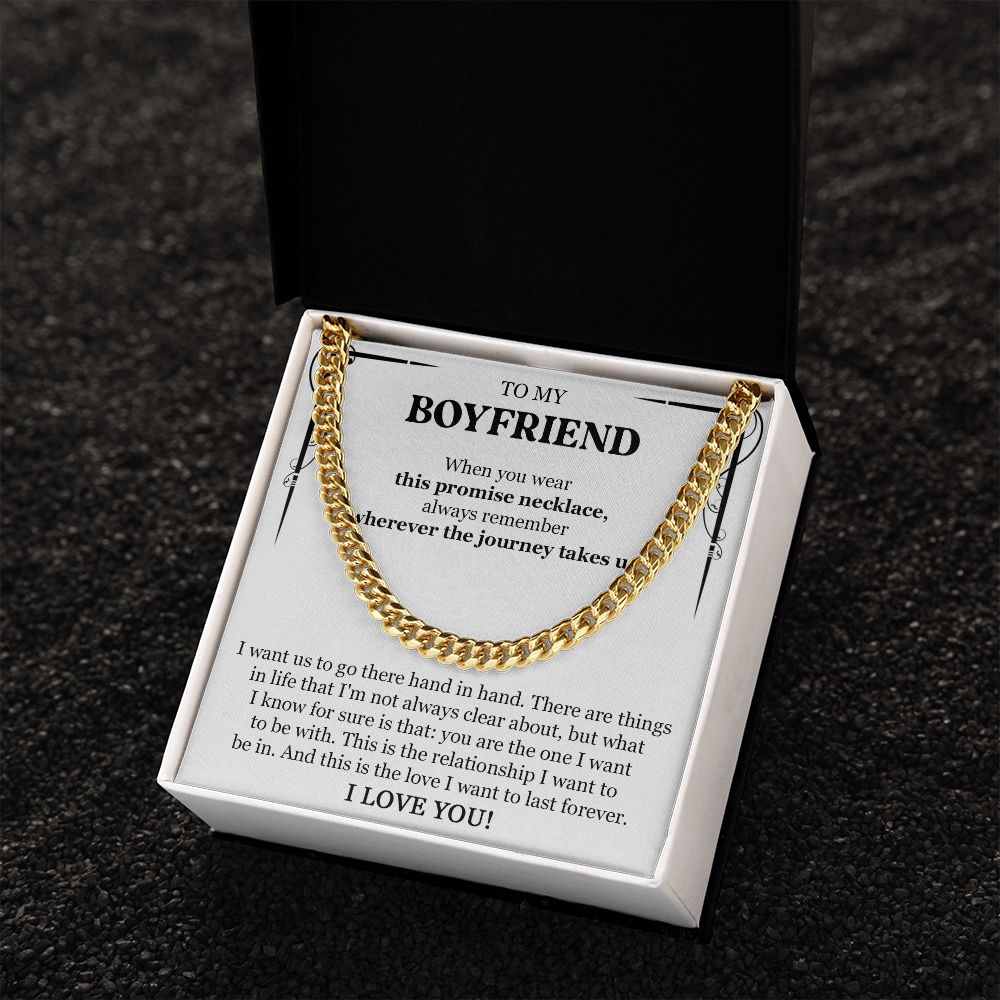 TO MY BOYFRIEND PROMISE NECKLACE - CUBAN LINK CHAIN