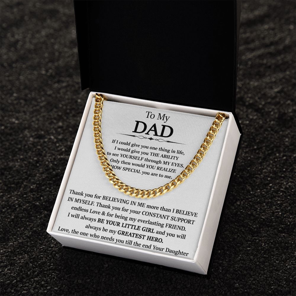 Gift for Dad from Daughter - Cuban Link Chain