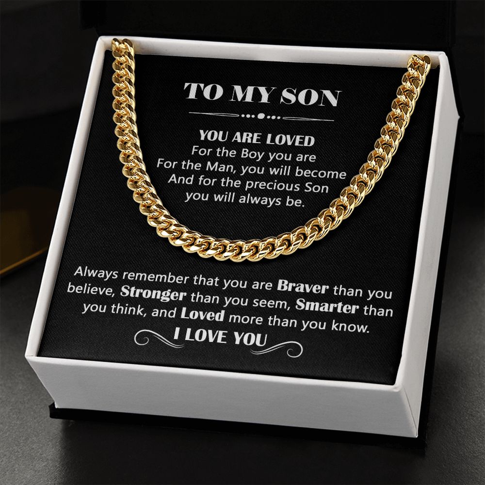 Gift  for Son - To My Son - You Are Loved - Cuban Link Chain