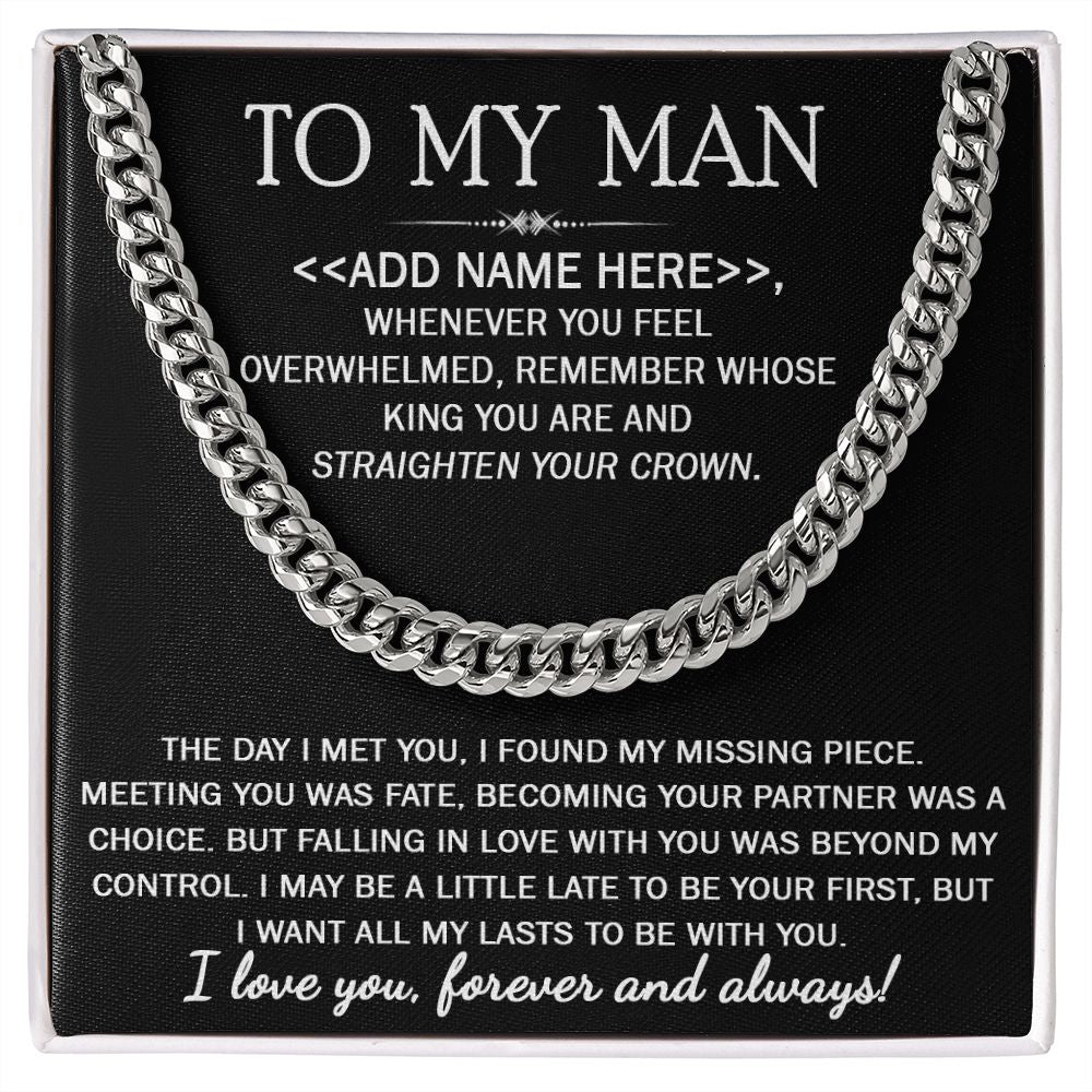 CUSTOM NAME GIFT FOR BOYFRIEND - CUBAN LINK CHAIN