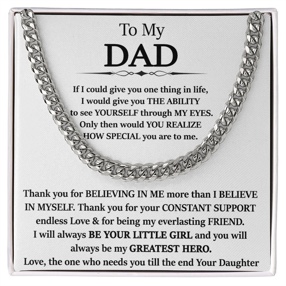 Gift for Dad from Daughter - Cuban Link Chain