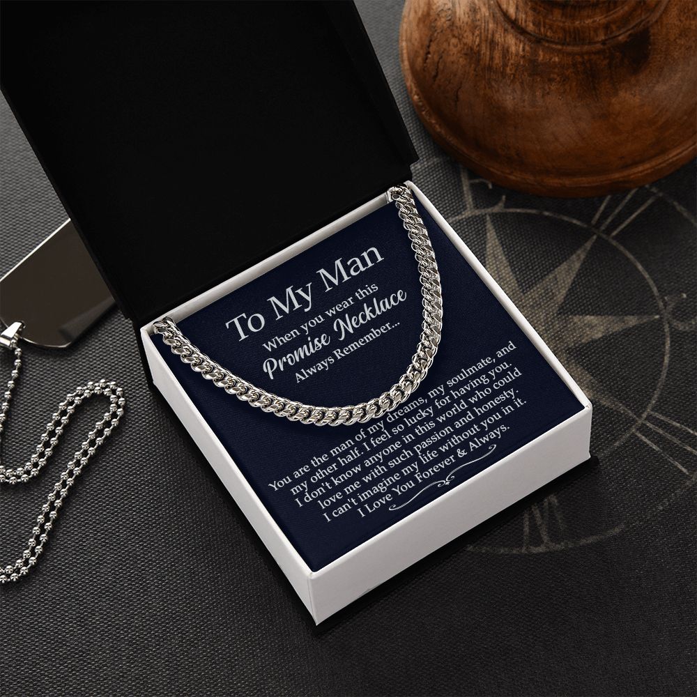 Promise Necklace - To My Man - Cuban Link Chain