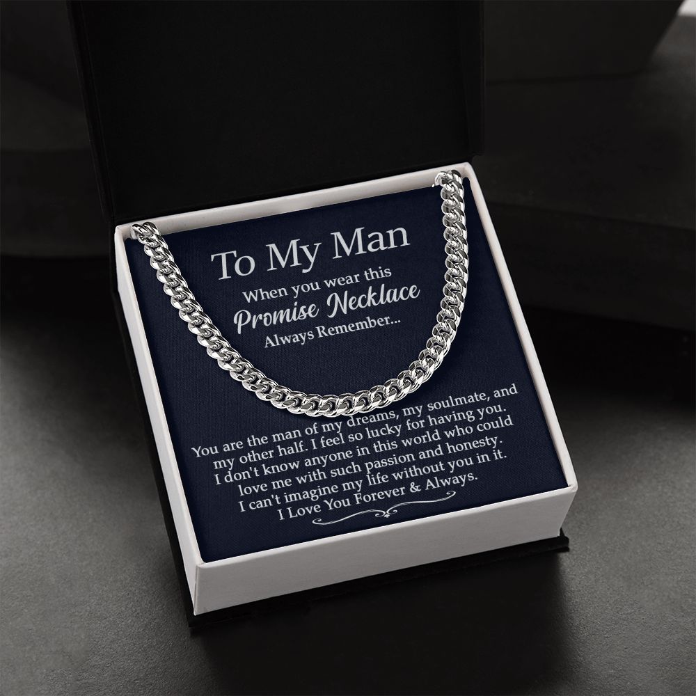 Promise Necklace - To My Man - Cuban Link Chain