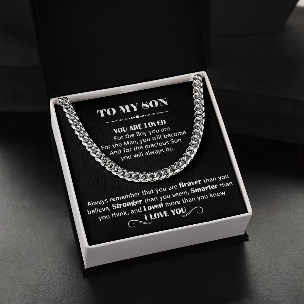 Gift  for Son - To My Son - You Are Loved - Cuban Link Chain