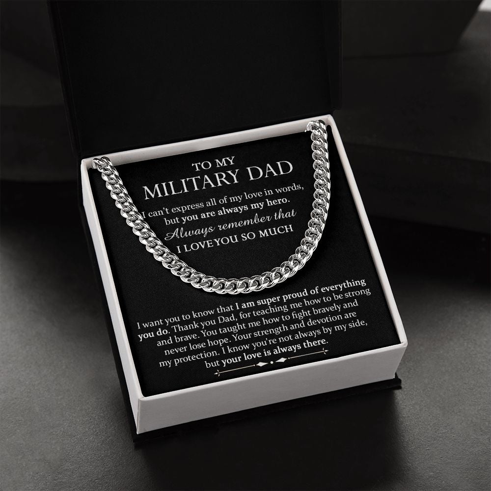 To My Military Dad - Cuban Link Chain