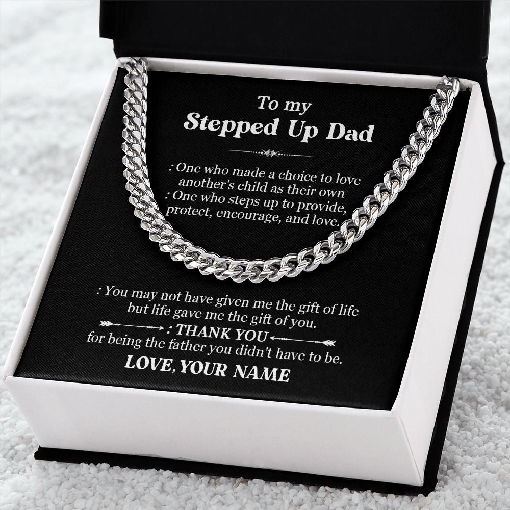 TO MY STEPPED UP DAD - CUSTOM NAME GIFT FOR BONUS DAD