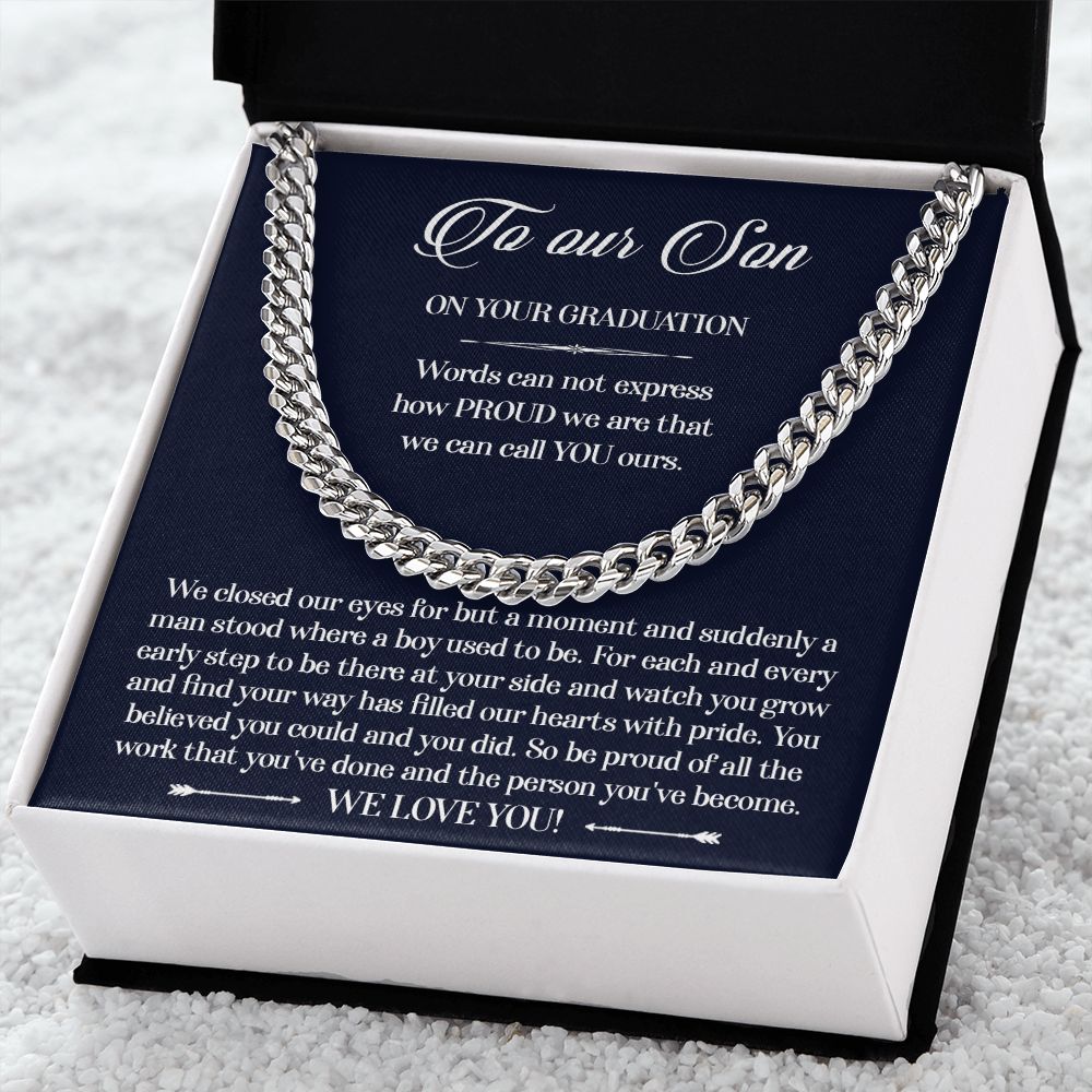 TO OUR SON ON YOUR GRADUATION - CUBAN LINK CHAIN