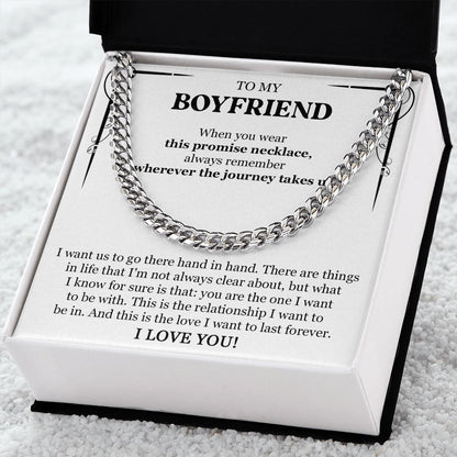 TO MY BOYFRIEND PROMISE NECKLACE - CUBAN LINK CHAIN