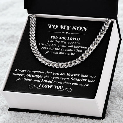 Gift  for Son - To My Son - You Are Loved - Cuban Link Chain