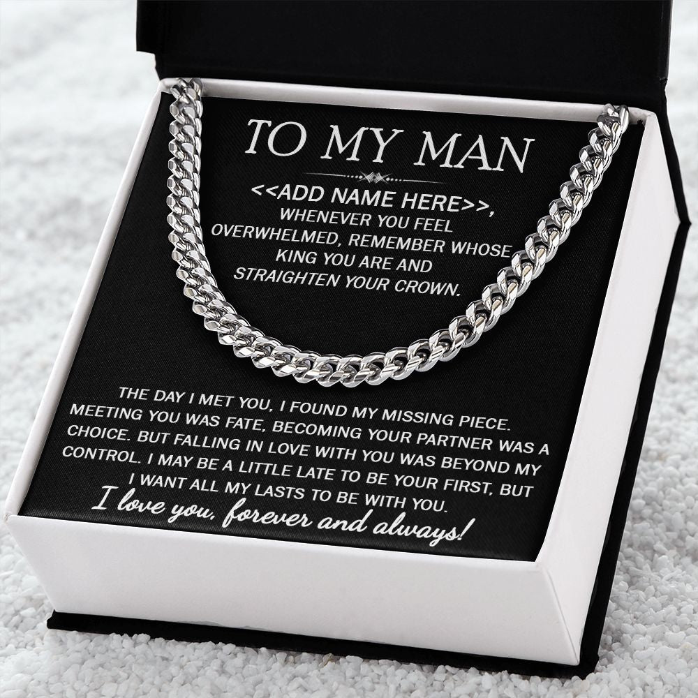 CUSTOM NAME GIFT FOR BOYFRIEND - CUBAN LINK CHAIN