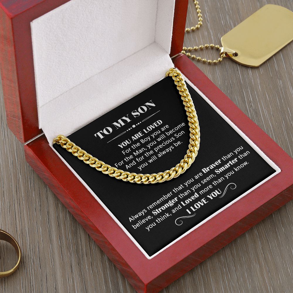 Gift  for Son - To My Son - You Are Loved - Cuban Link Chain