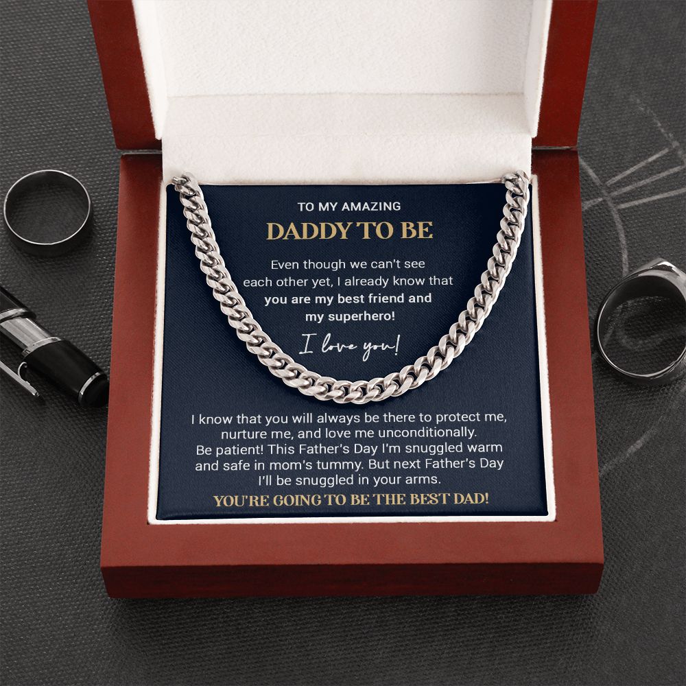 To My Amazing Daddy To Be - Cuban Link Chain