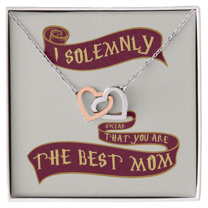 The Best Mom -  Interlocking Hearts Necklace