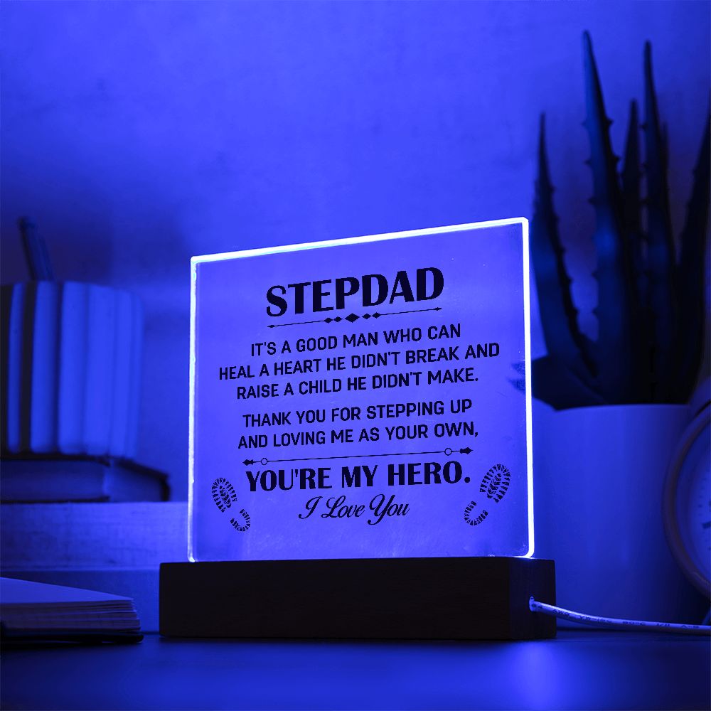 Gift for Stepdad - Square Acrylic Plaque