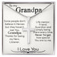 To My Grandpa - I Love You - Stainless Steel Cross Necklace